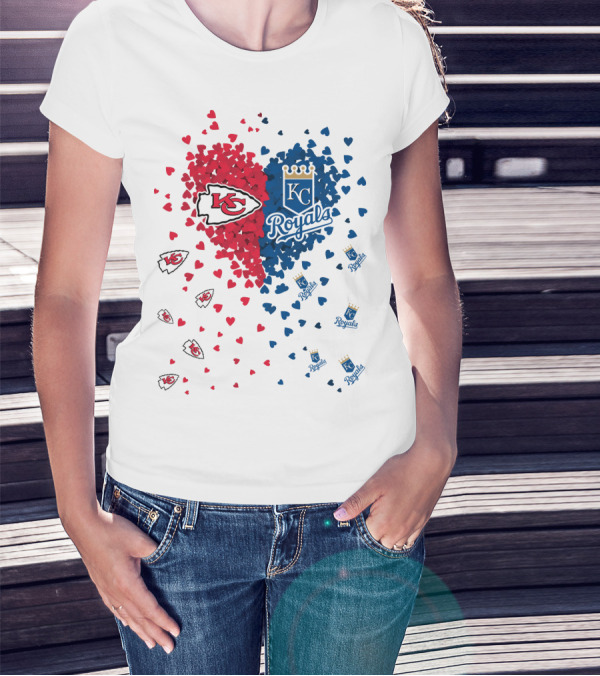 KC Chiefs Royals Heart Logo Hearts T-Shirt