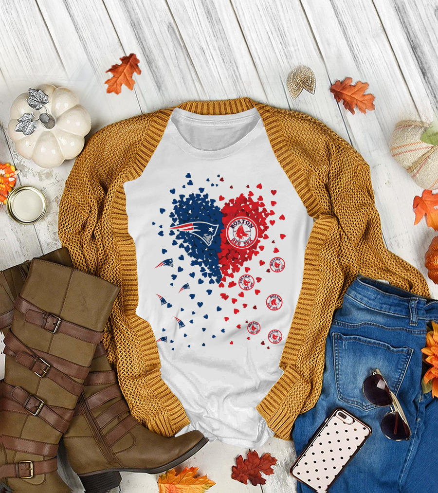 Boston Red Sox Patriot Heart T-Shirt