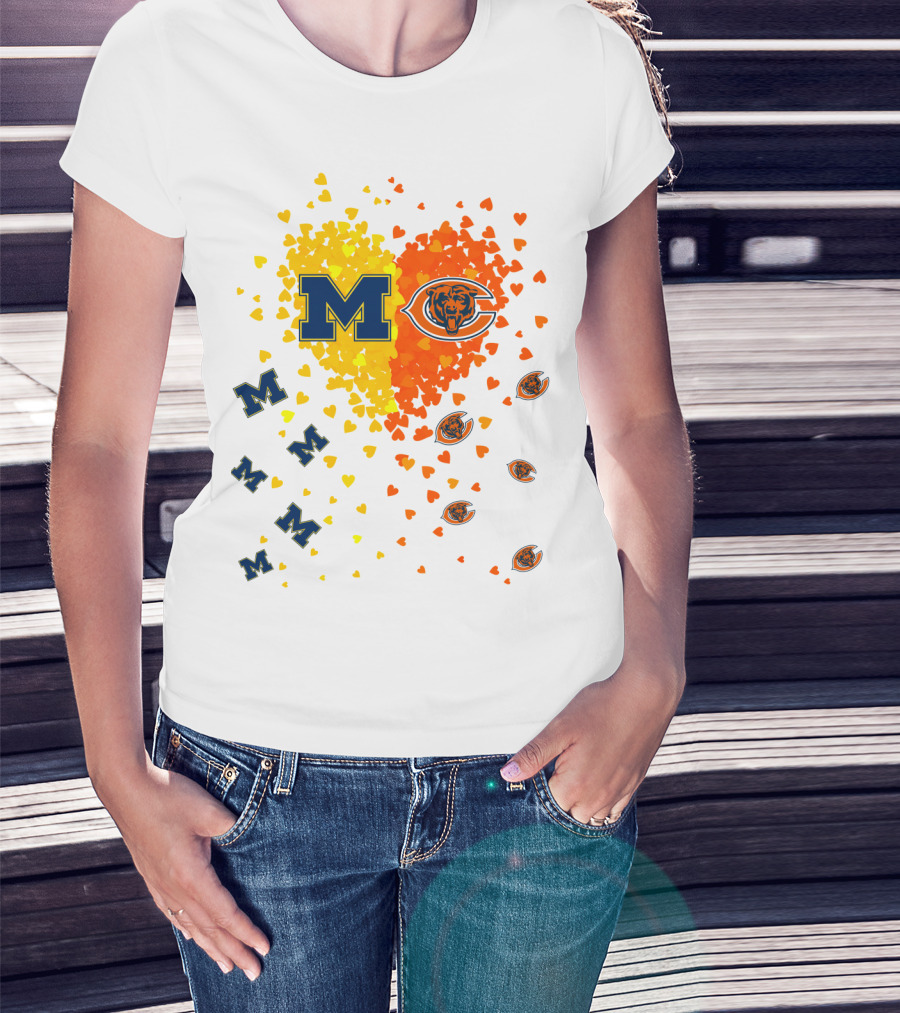 M Heart Bears Wolverines M Logos With Heart Symbols T-Shirt