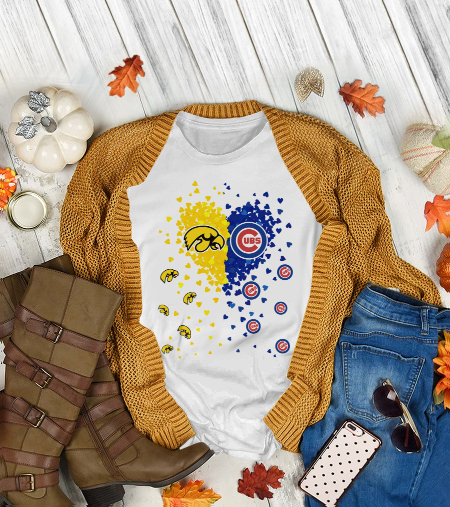 Heart Cubs Hawkeyes Chicago Iowa Love T-Shirt