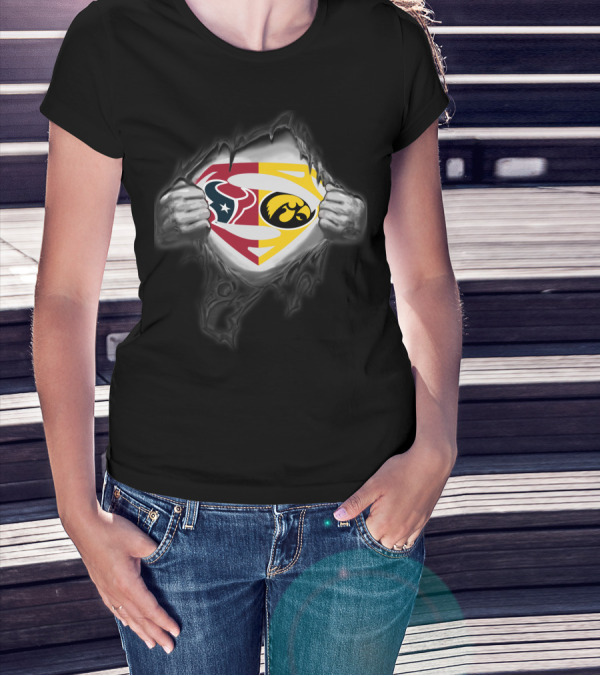 Houston Texans Iowa Hawkeyes Superman T-Shirt