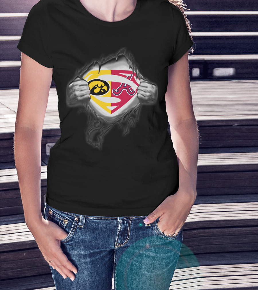 Hawkeyes Atlanta Braves Superman Symbol Crossover T-Shirt