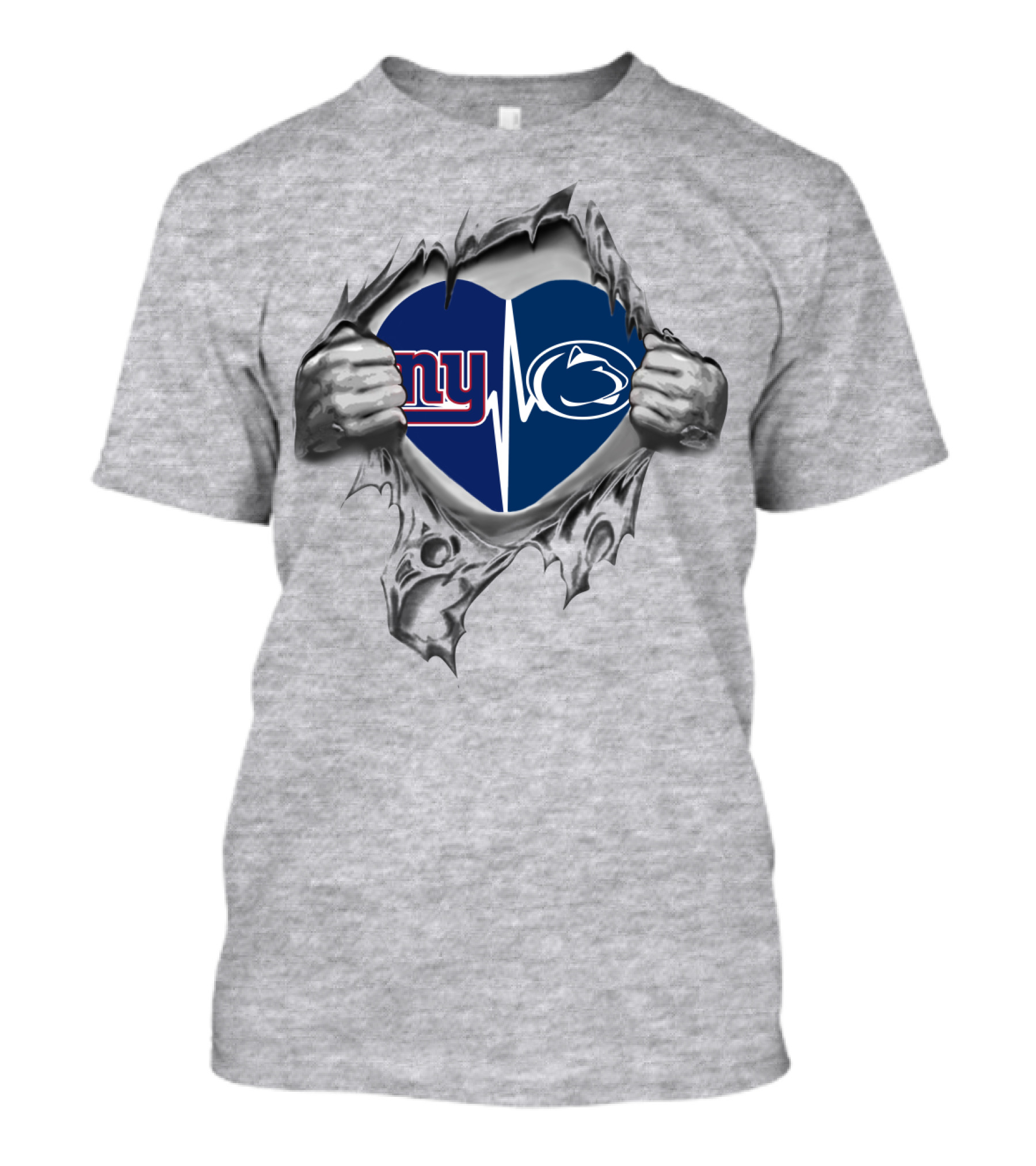 New York Giants Penn State Heartbeat Fusion T-Shirt