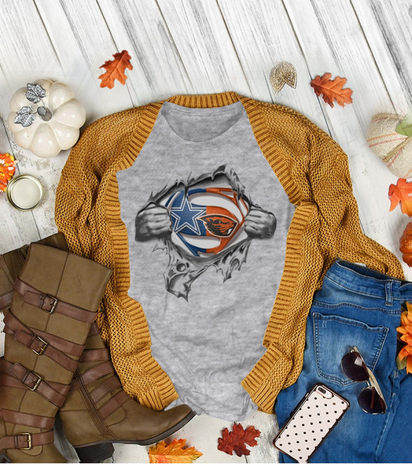 Cowboys Oregon State Beavers Superman Emblem Mashup T-Shirt