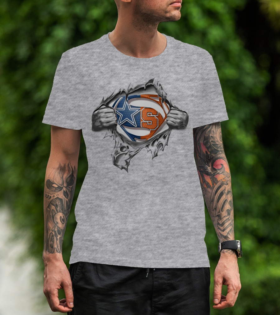 Cowboys Syracuse Orange Superman Logo Tear T-Shirt