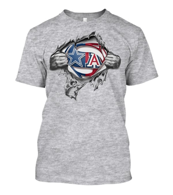 Cowboys Wildcats Superman Logo Crossover T-Shirt
