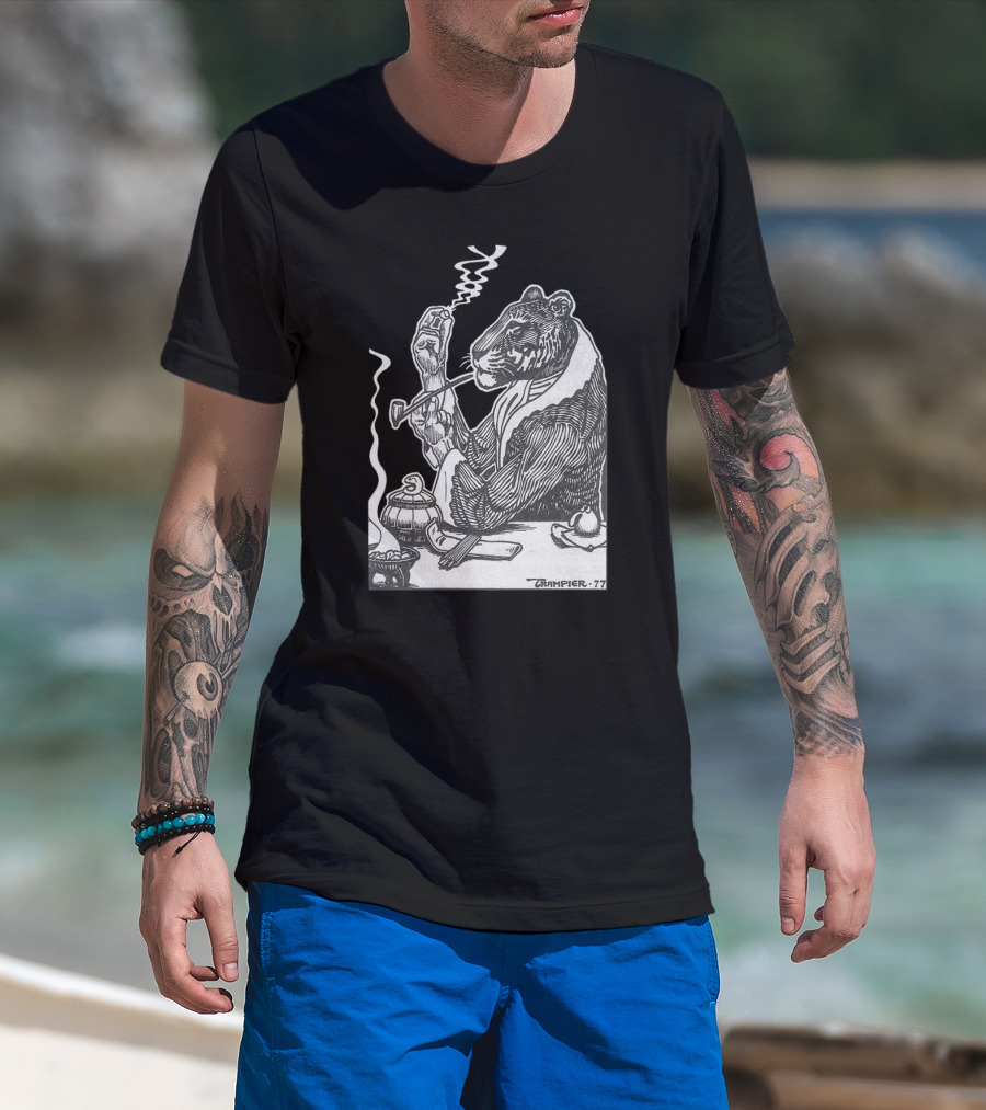 RAKSHASA Trampier 77 Smoking Tiger T-Shirt