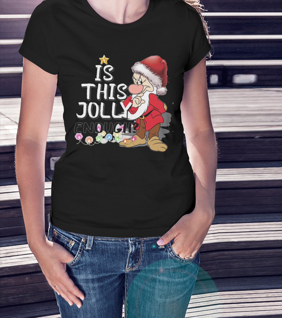 Grumpy Santa Is This Jolly Enough With Festive Lights T-Shirt