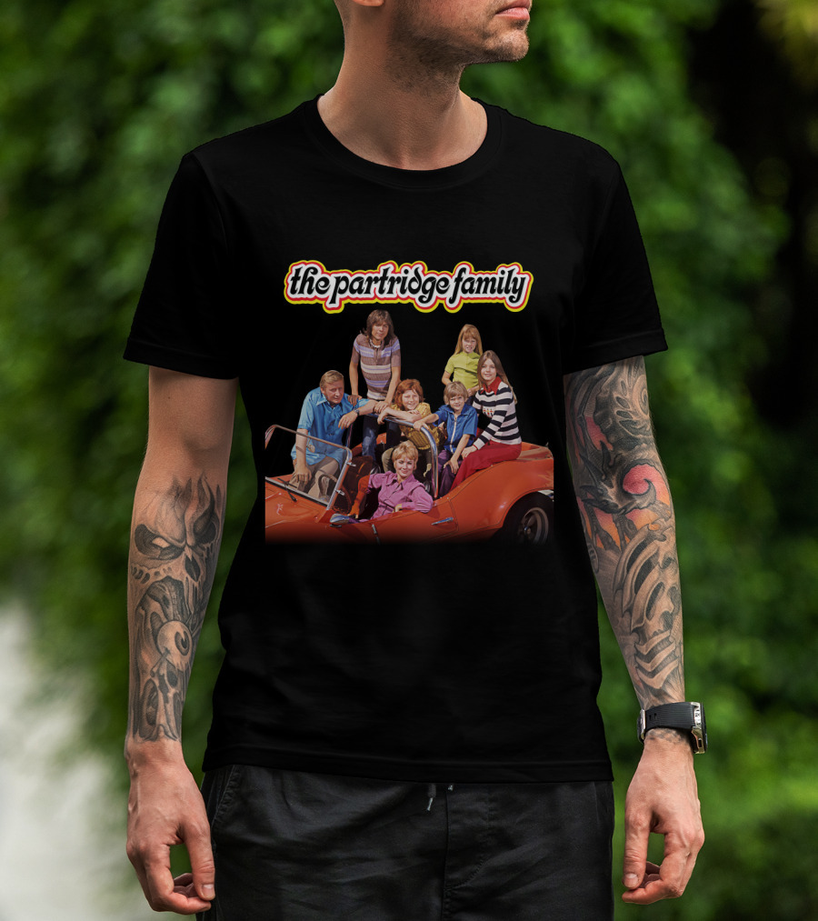 The Partridge Family Iconic Group In Red Car Image T-Shirt