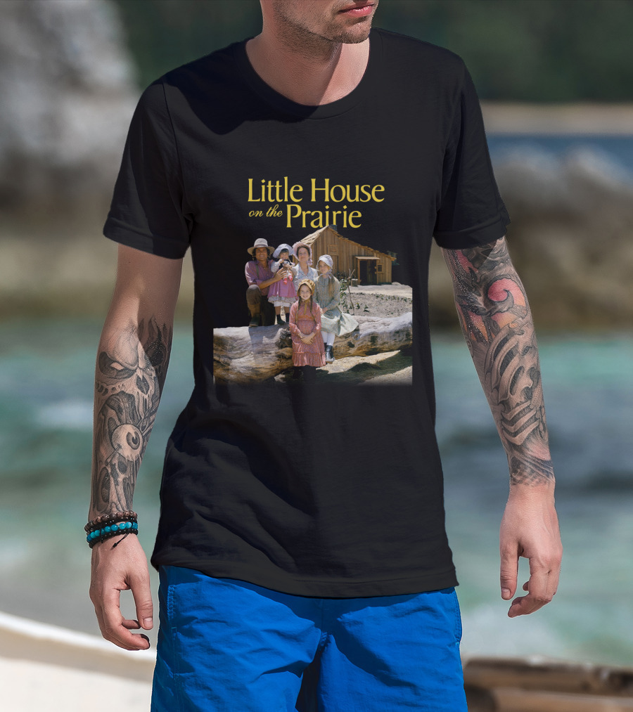 Little House On The Prairie Family In Rustic Homestead Setting T-Shirt