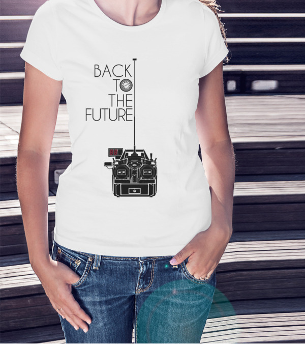 Back To The Future Time Machine Graphic With Clock And DeLorean T-Shirt