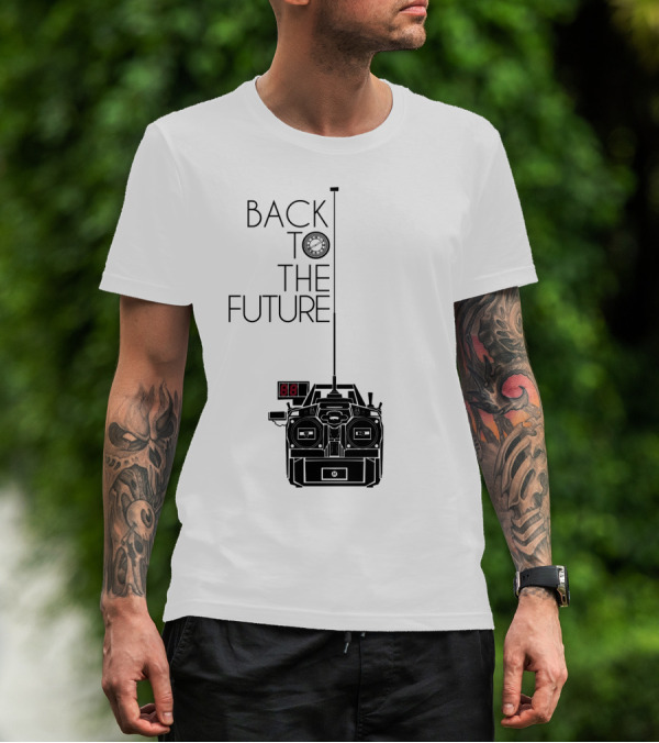 Back To The Future Time Machine Graphic With Clock And DeLorean T-Shirt