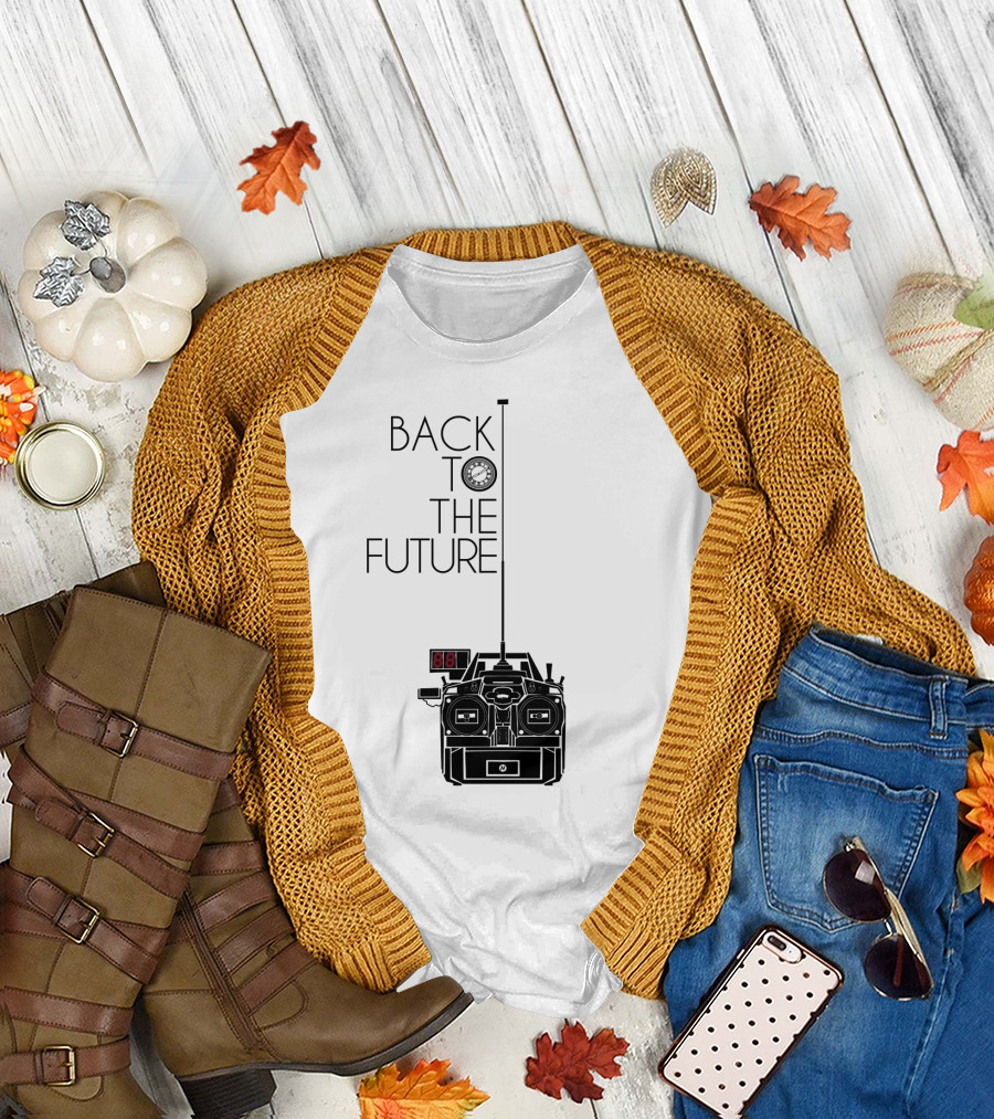 Back to the Future Time Machine Graphic with Clock and DeLorean T-Shirt