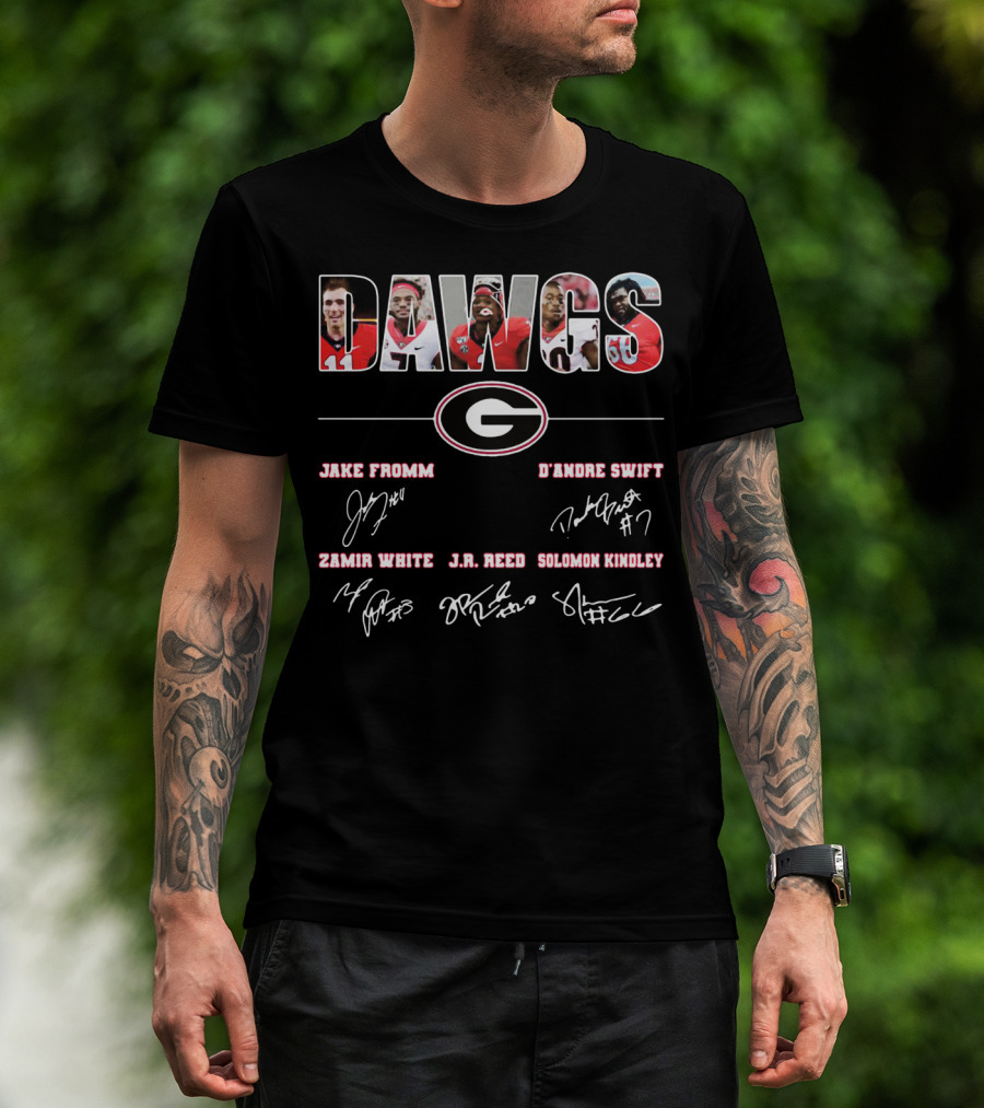 DAWGS Jake Fromm D'Andre Swift Zamir White J.R. Reed Solomon Kindley Georgia Football T-Shirt
