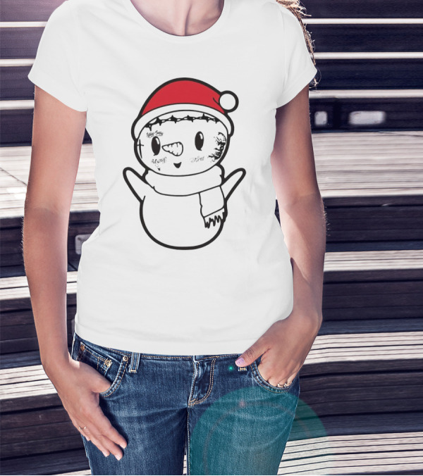 Post Malone Snowman Christmas Santa Tattoo Face T-Shirt
