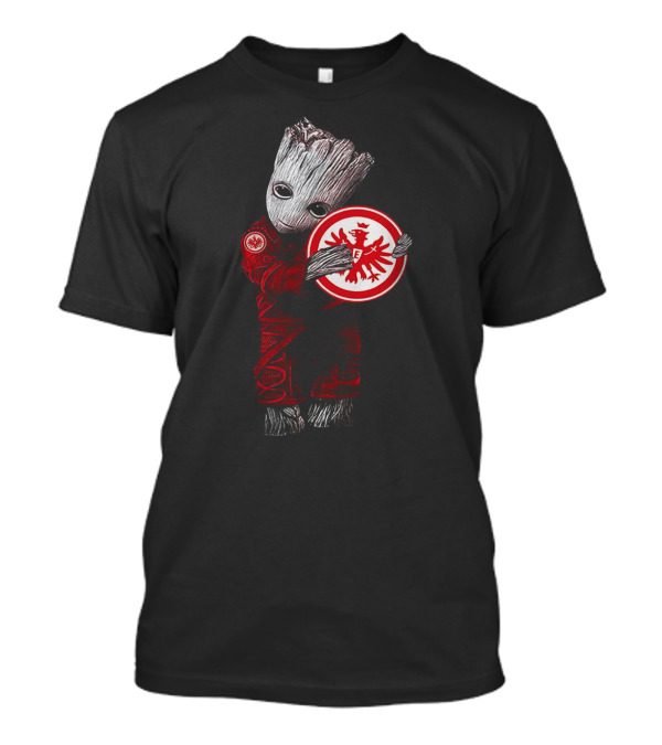 Baby Groot Embracing Eintracht Frankfurt Badge T-Shirt