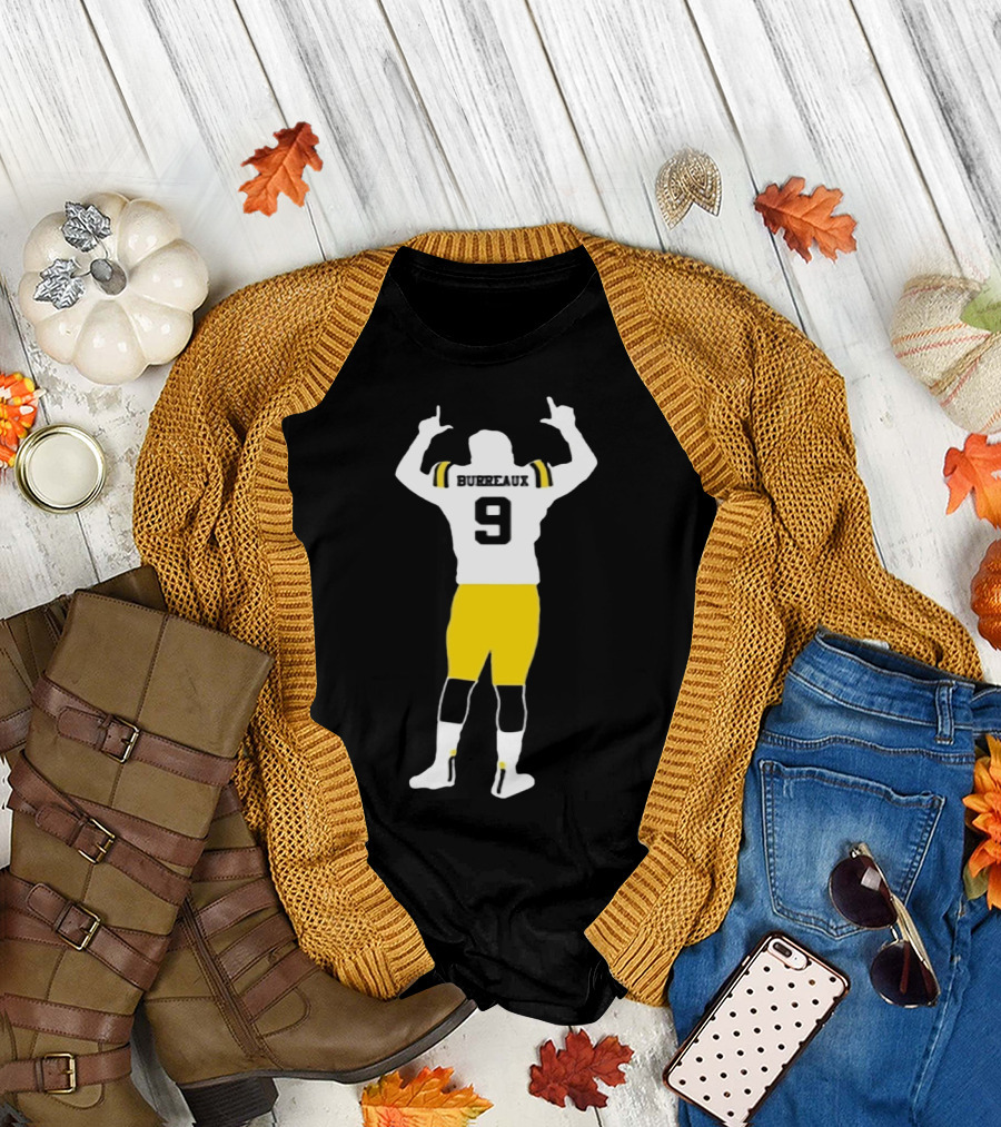 Joe Burreaux 9 LSU Football Victory Pose T-Shirt