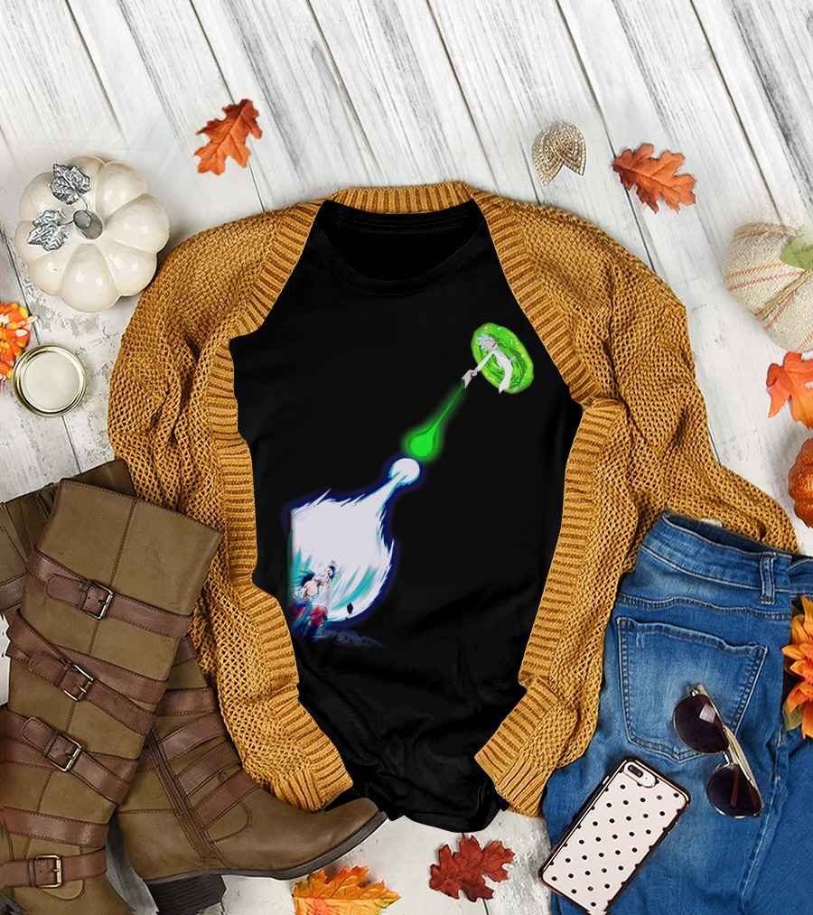 Son Goku Kamehameha vs Rick Sanchez Portal Battle T-Shirt