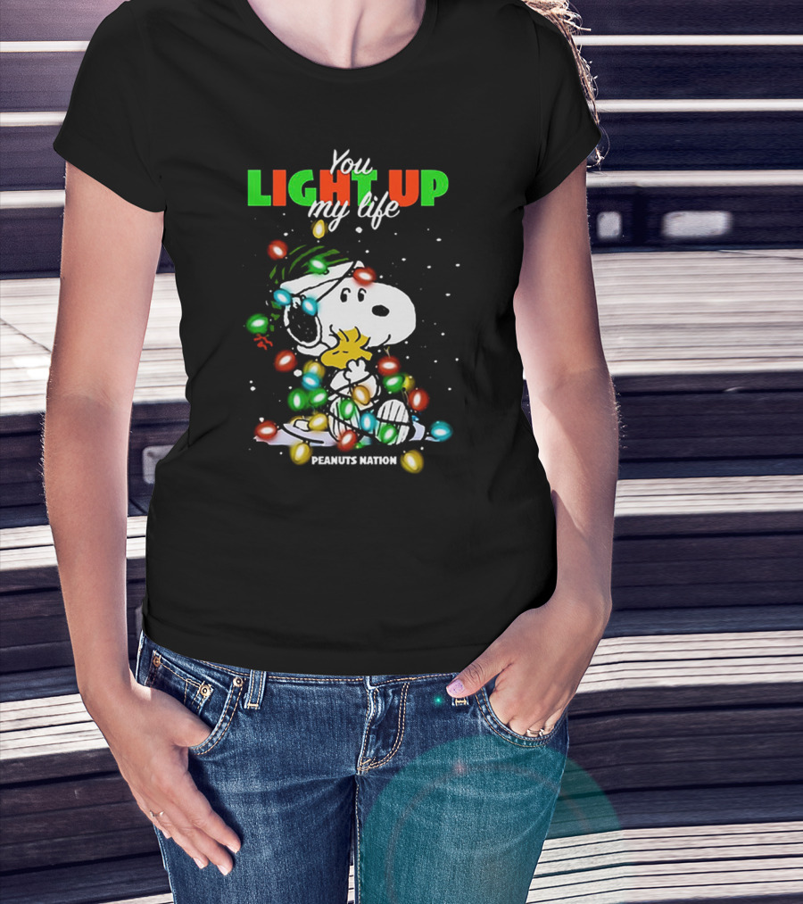 You Light Up My Life Snoopy Peanuts Nation Christmas Lights T-Shirt
