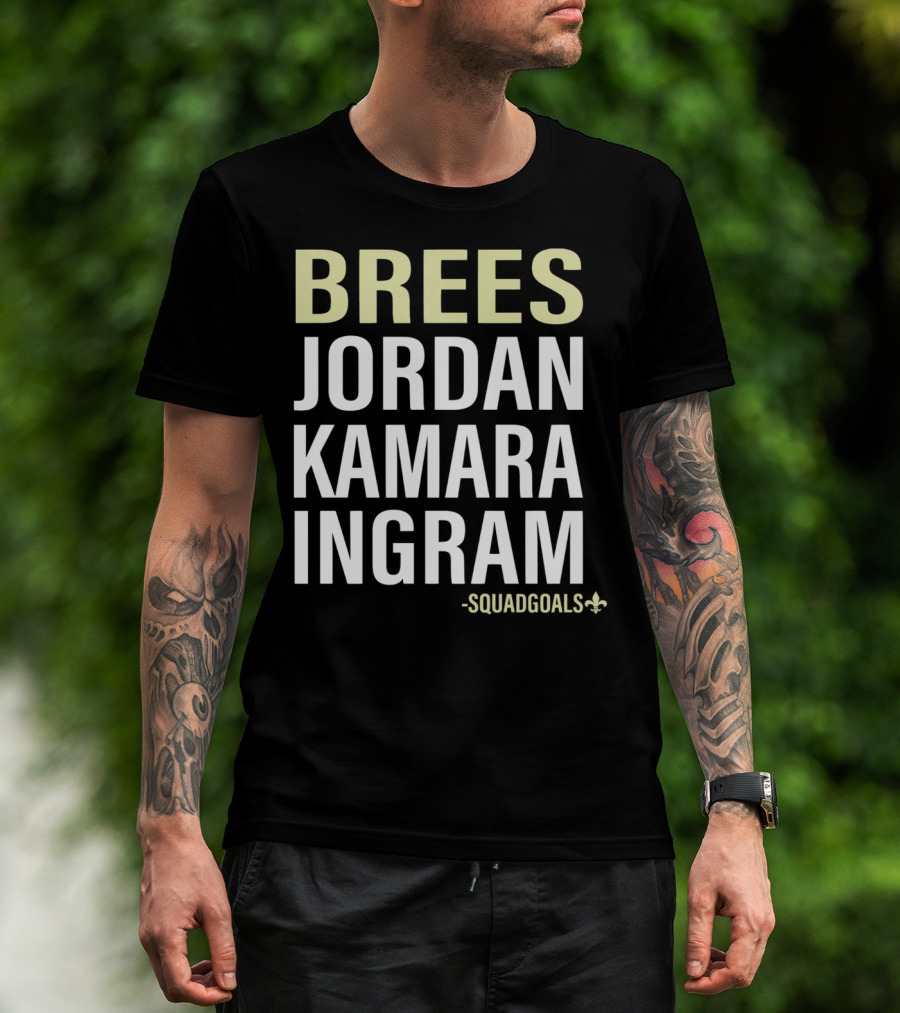 Brees Jordan Kamara Ingram Squad Goals Fleur-de-Lis T-Shirt