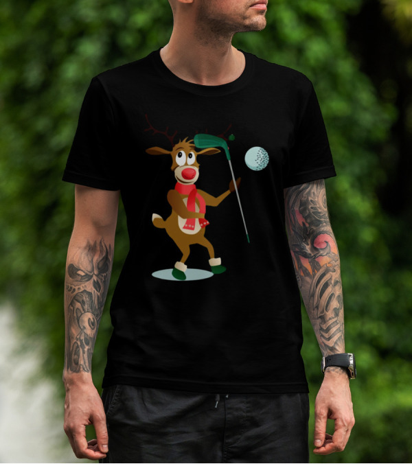 Reindeer Golf Christmas Fun T-Shirt