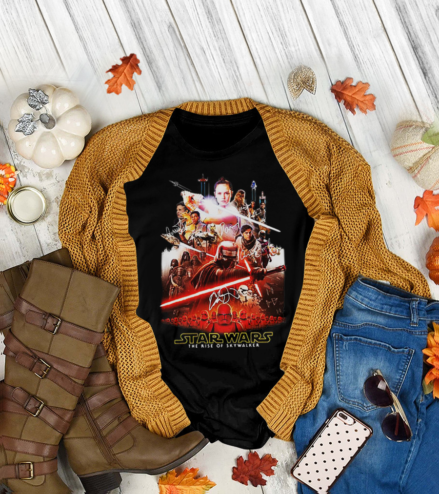 Star Wars The Rise Of Skywalker Characters Signatures T-Shirt