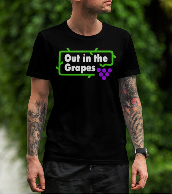 Out In The Grapes Vine Frame With Purple Grapes T-Shirt
