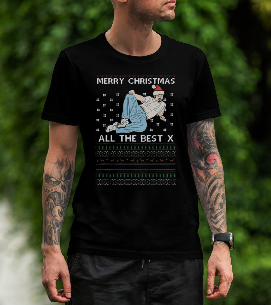 Merry Christmas All The Best X David Brent Festive Dance Santa Hat T-Shirt
