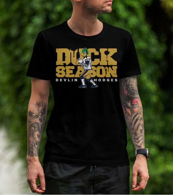 Duck Season Devlin Hodges Quarterback Cartoon Football T-Shirt