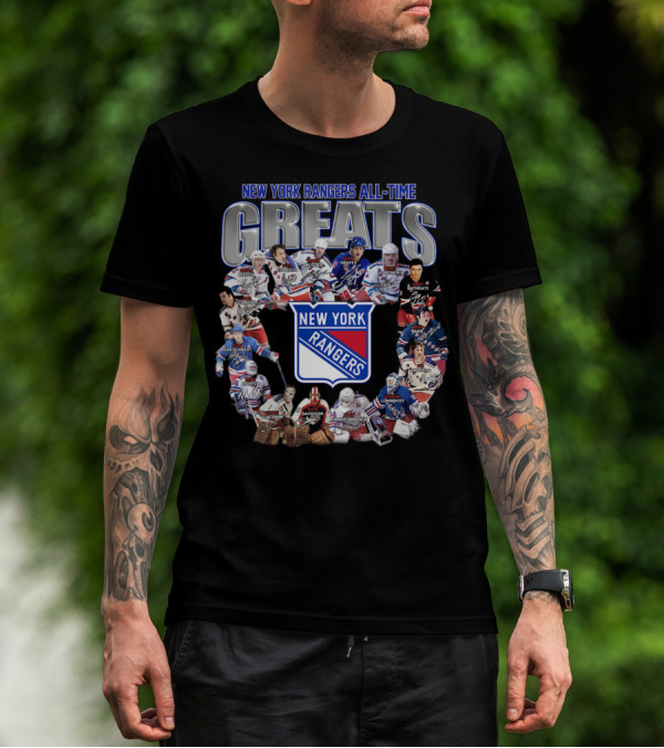 New York Rangers All-Time Greats Legends And Signatures T-Shirt