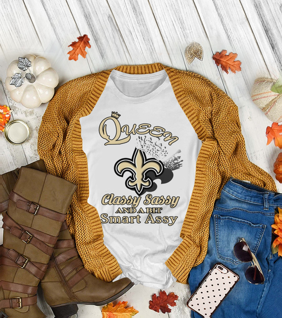 Queen Classy Sassy and a Bit Smart Assy Fleur-de-Lis Crown T-Shirt