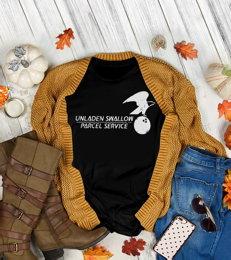 Unladen Swallow Parcel Service Monty Python Bowling Ball Bird T-Shirt