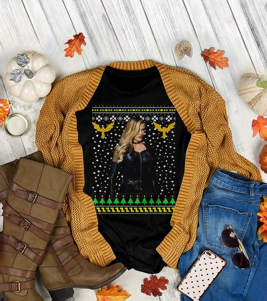 Black Canary Sara Lance Ugly Christmas T-Shirt