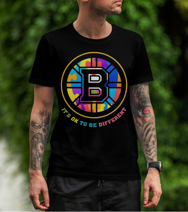 Boston Bruins It's OK To Be Different Rainbow T-Shirt