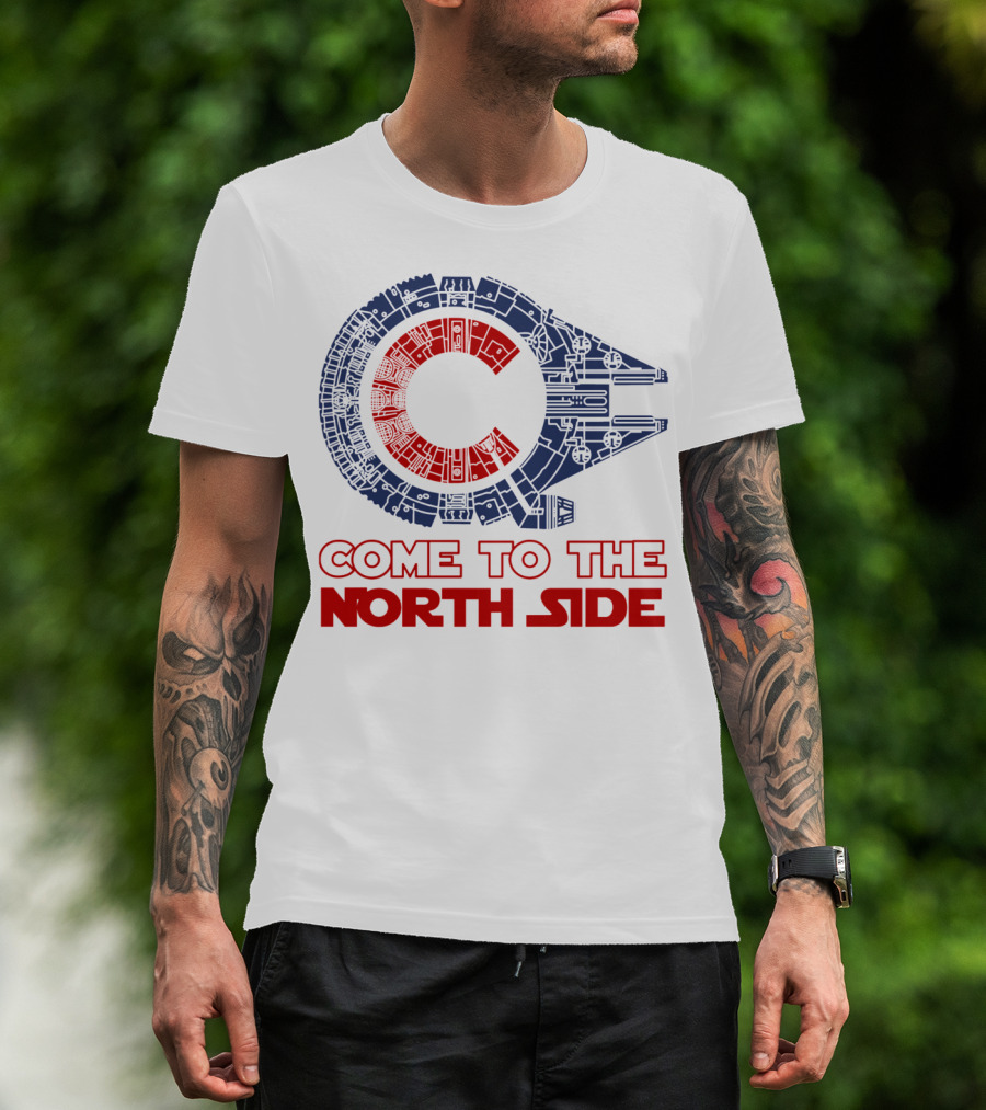 Come To The North Side Star Wars Millennium Falcon Chicago Cubs T-Shirt