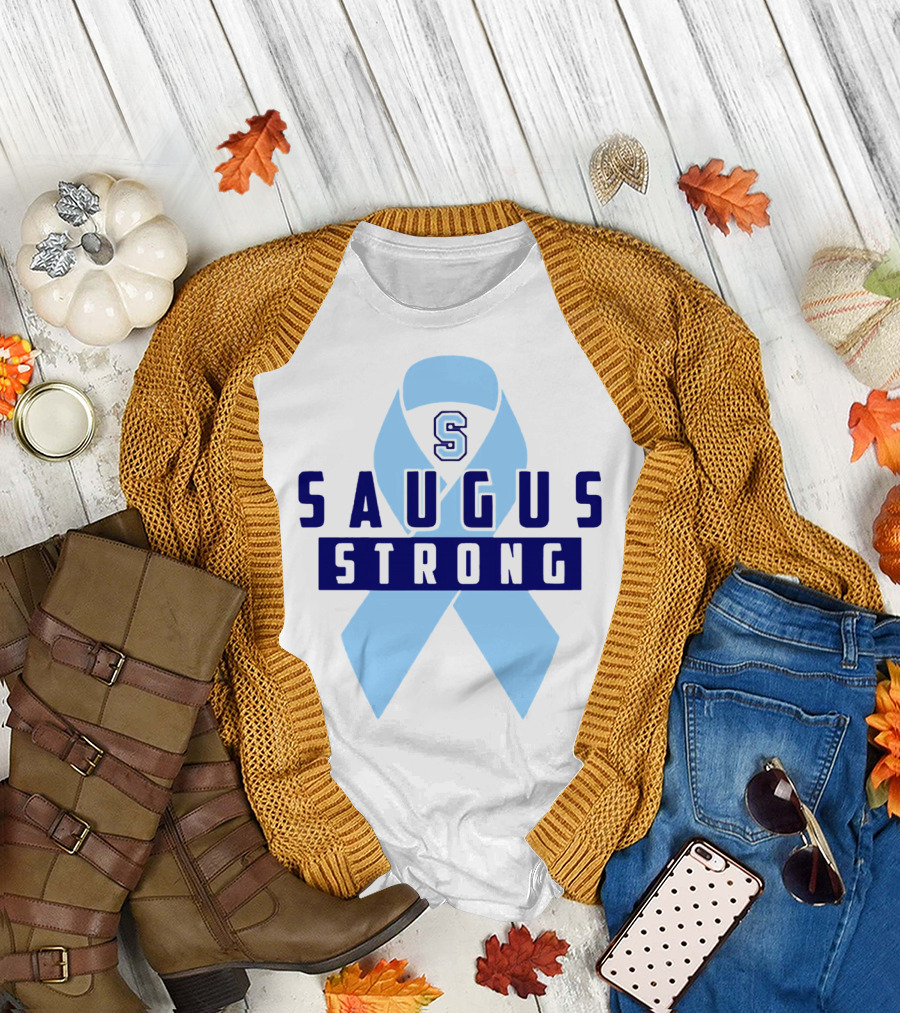 Saugus Strong Blue Ribbon S T-Shirt