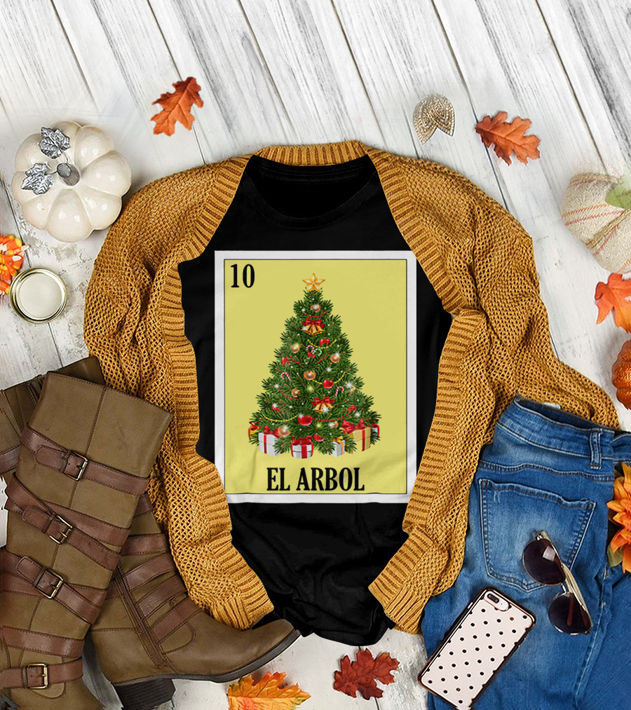 El Arbol Christmas Navidad Lotería Card 10 T-Shirt