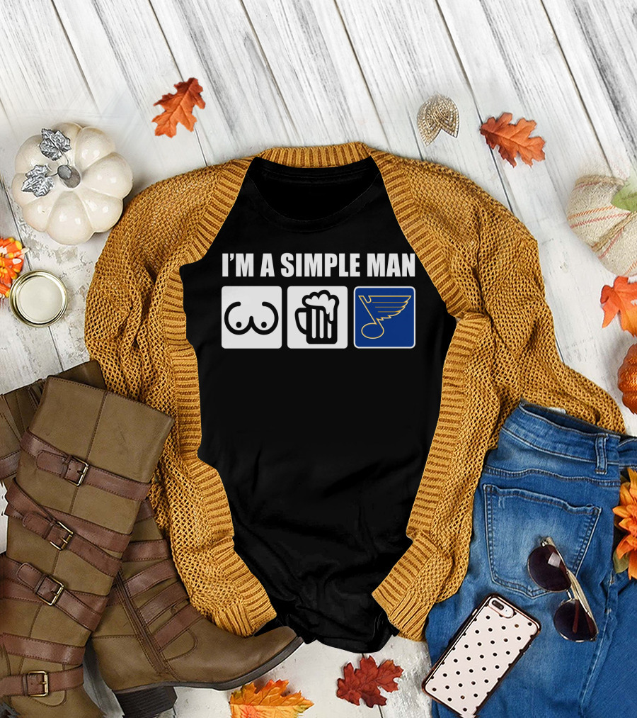 I'M A SIMPLE MAN BEER BLUE T-Shirt