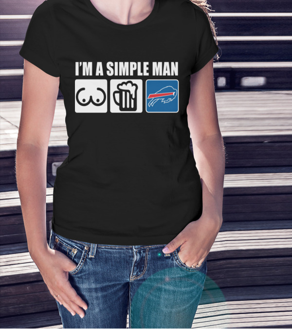 I'M A SIMPLE MAN BEER BUFFALO BILLS T-Shirt