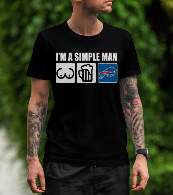 I'M A SIMPLE MAN BEER BUFFALO BILLS T-Shirt