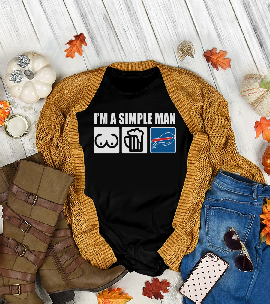 I'M A SIMPLE MAN BEER BUFFALO BILLS T-Shirt