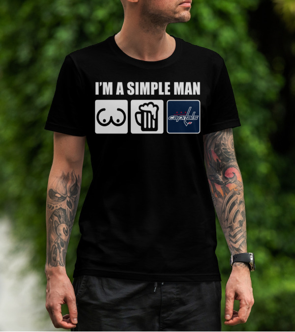 I'M A SIMPLE MAN BEER CAPITALS LOGO ICONS T-Shirt
