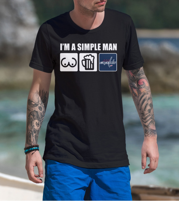 I'M A SIMPLE MAN BEER CAPITALS LOGO ICONS T-Shirt