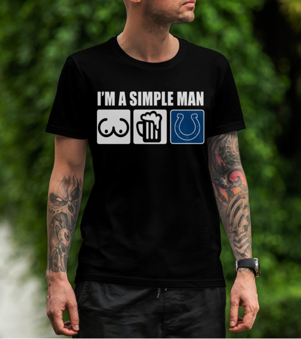 I'M A SIMPLE MAN BEER COLTS HORSESHOE T-Shirt