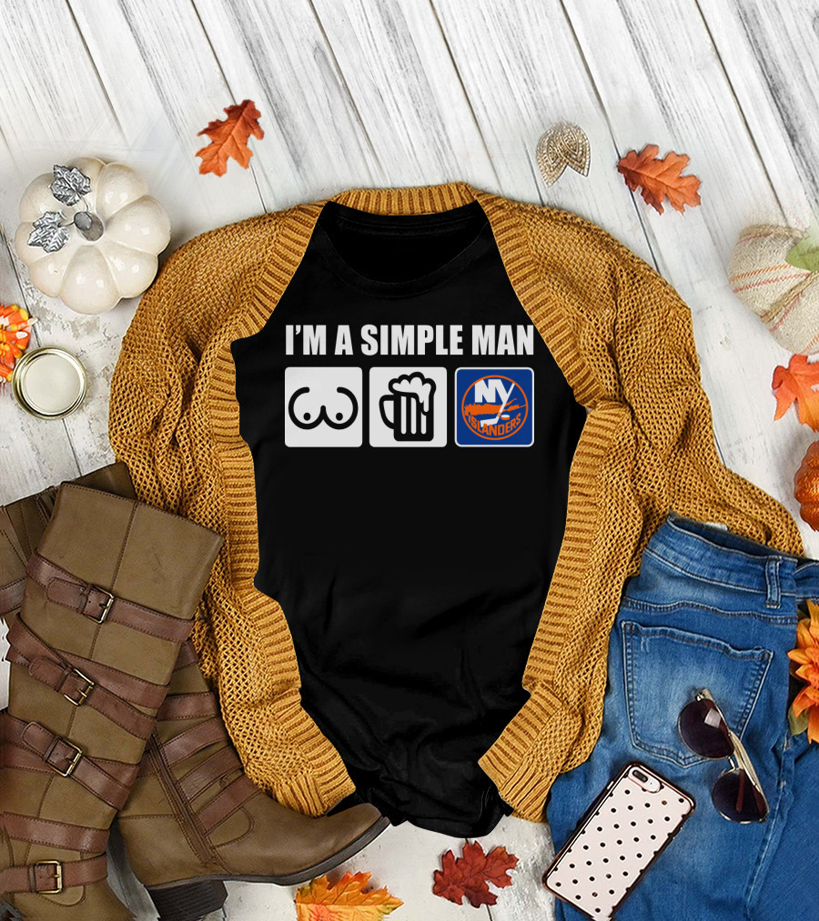 I'M A SIMPLE MAN NY ISLANDERS BEER ICONS T-Shirt