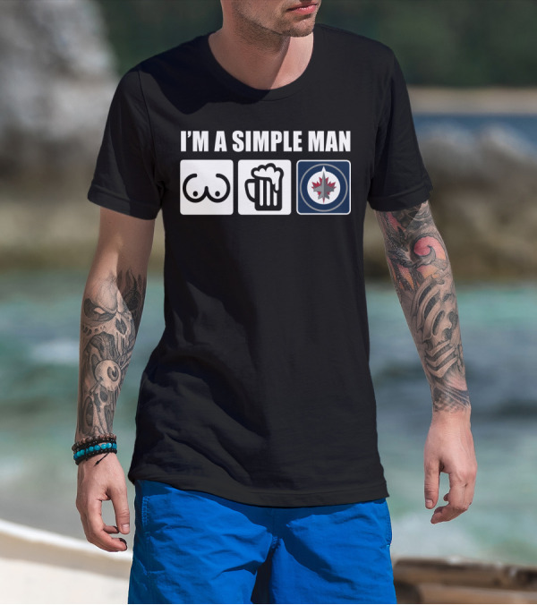 I'M A SIMPLE MAN BEER WINNIPEG JETS T-Shirt