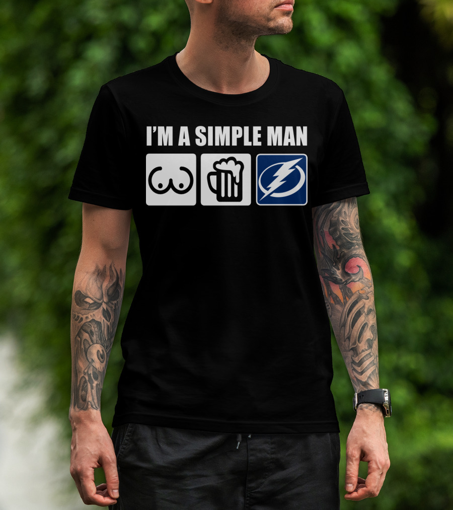 I'm A Simple Man Beer Lightning Bolts T-Shirt