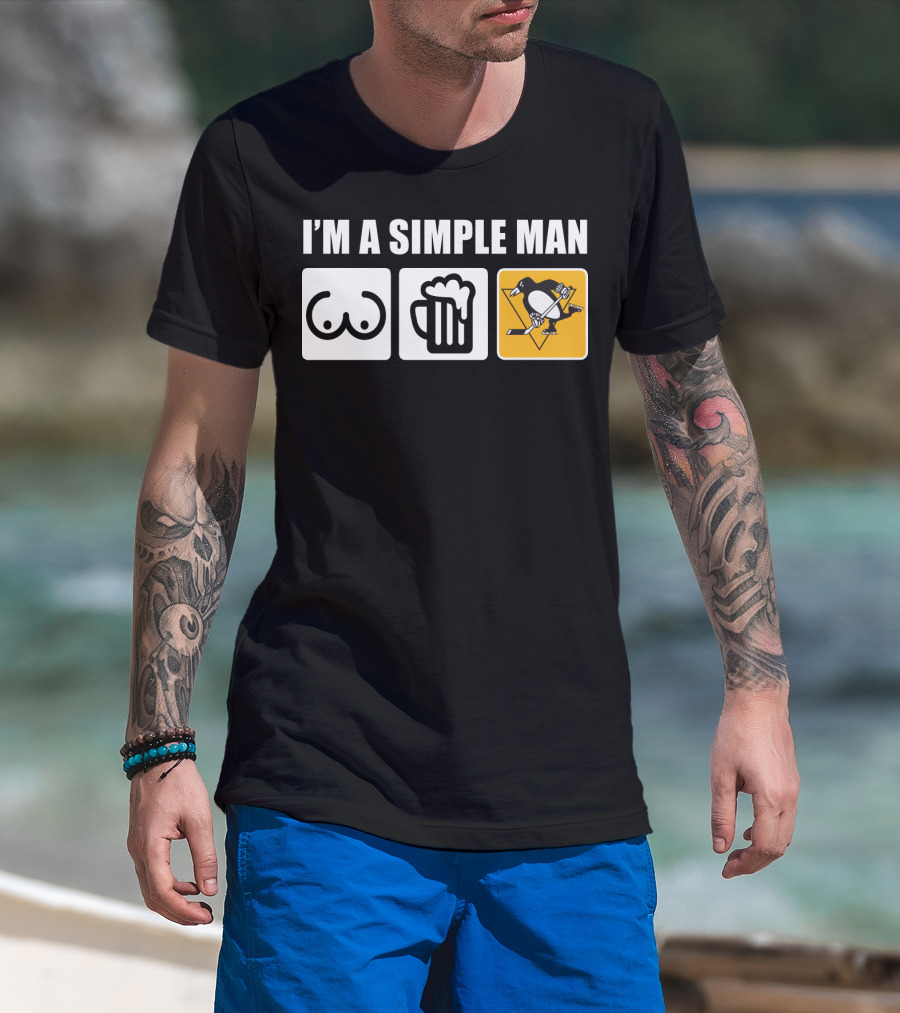 I'm A Simple Man Beer Penguins T-Shirt