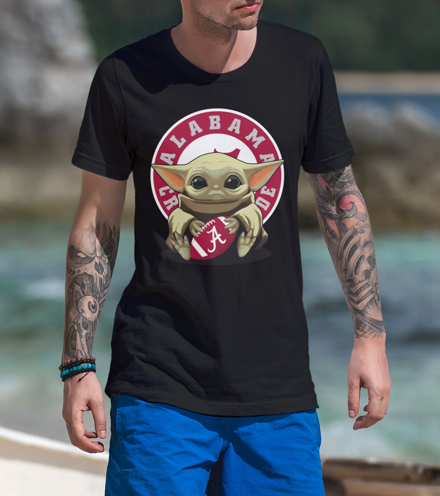 Yoda Baby Alabama Crimson Tide Football T-Shirt