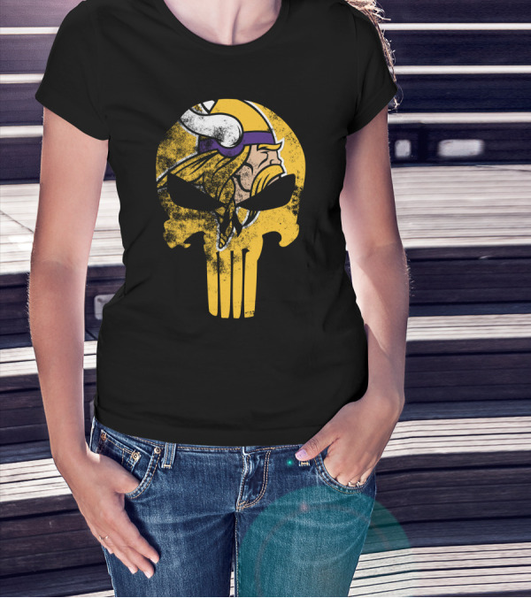 Vikings Skull Punisher Crossover T-Shirt